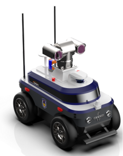 警用巡邏安防機(jī)器人 （第1代，集成環(huán)境感知+動(dòng)態(tài)決策+行為控制和報(bào)警裝置+自主感知+自主行走）