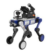 反恐防暴輪足機(jī)器狗 （大狗，輪足）【自組網(wǎng)+集成一體式遙控器+38mm六連發(fā)射器+捕捉網(wǎng)發(fā)射器+雙光三軸增穩(wěn)云臺】